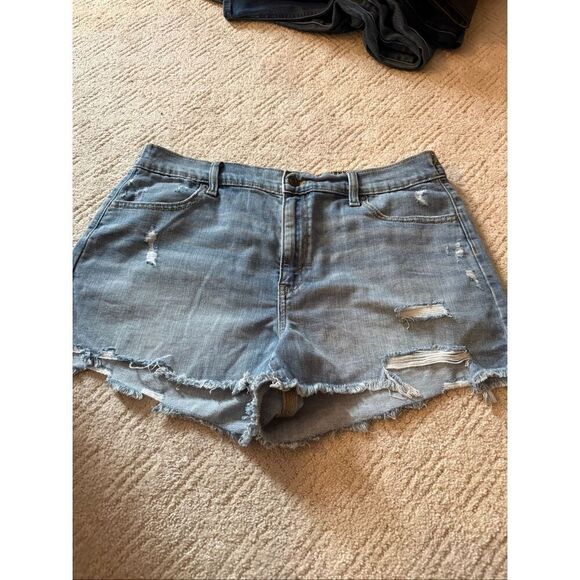 aerie Pants - Aerie Elastic Waist Denim Shorts